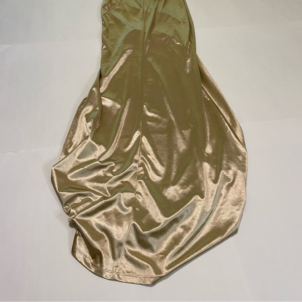 Windsor Gold Satin Maxi Formal Prom Romantic Dress - Picture 11 of 11